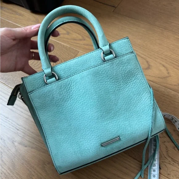 Rebecca Minkoff Side Zip Mini Reagan Tote Cross Body - Teal - NWOT - Picture 14 of 15
